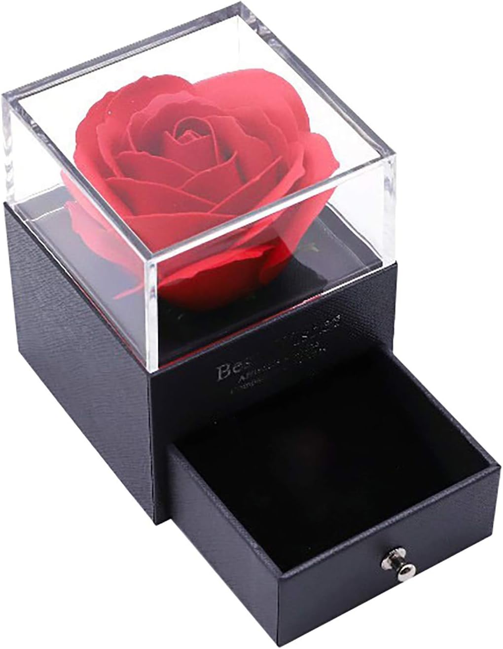 Caja de joyería de rosa eterna