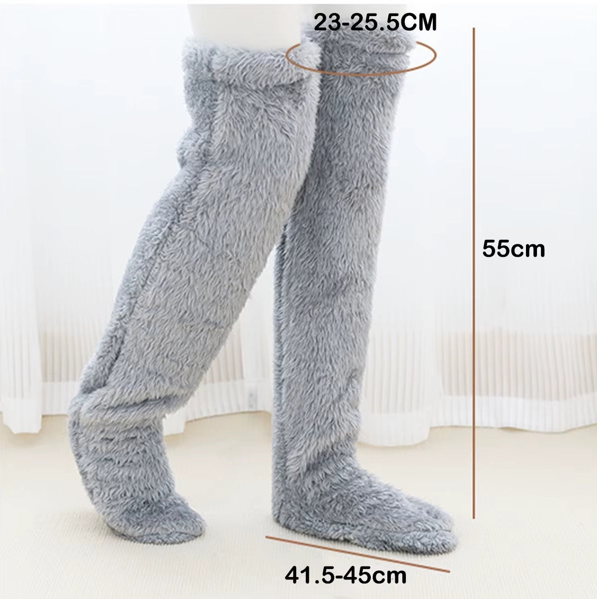 Calcetines de peluche hasta la rodilla para mujer
