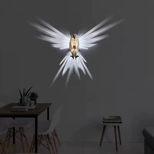 lámpara de pared con impresión 3D de resina águila